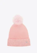Czapki damskie - Czapka damska zimowa z cyrkoniami różowa - Wittchen - miniaturka - grafika 1