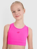 Biustonosze dla dziewczynek - 4F Stanik sportowy szybkoschnący dziewczęcy - różowy 164 (13-14 lat) - miniaturka - grafika 1
