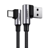 Kable USB - Kabel USB do USB-C, kątowy UGREEN US176, 3A, 0.5m (czarny) - miniaturka - grafika 1