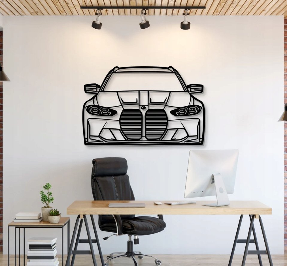 DEKORACJA ścienna Obraz Samochód BMW G81 M3 TOURING FRONT VIEW 2023