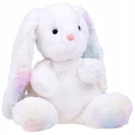 Maskotki i pluszaki - Pluszowy biały tęczowy Królik maskotka Pluszak 24 cm ZA4401 - miniaturka - grafika 1