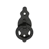 Zawiasy, okucia i inne akcesoria - Agas Uchwyt z kółkiem mod.1001-80 czarny - miniaturka - grafika 1