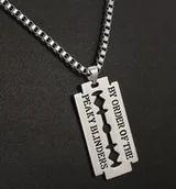 Wisiorki - Naszyjnik wisiorek peaky blinders żyletka srebrny prezent - miniaturka - grafika 1