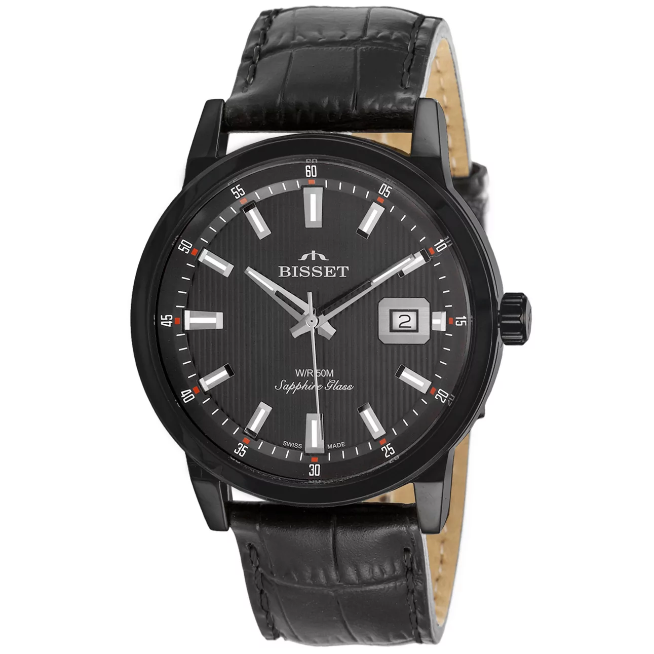 Szwajcarski zegarek męski Bisset BSCE62-7A szafirowe szkło