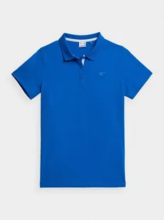 4F Damska koszulka polo slim Niebieska kołnierzyk na 3 guziki Roz XS - Koszulki i topy damskie - miniaturka - grafika 1