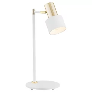 Argon Doria 4256 lampka biurkowa 1x15W E27, biała/mosiądz - Lampy stojące - miniaturka - grafika 1