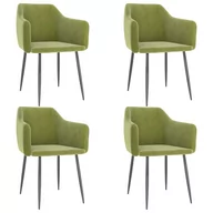 Krzesła - vidaXL Lumarko Krzesła stołowe, 4 szt., jasnozielone, obite aksamitem 3068645 - miniaturka - grafika 1