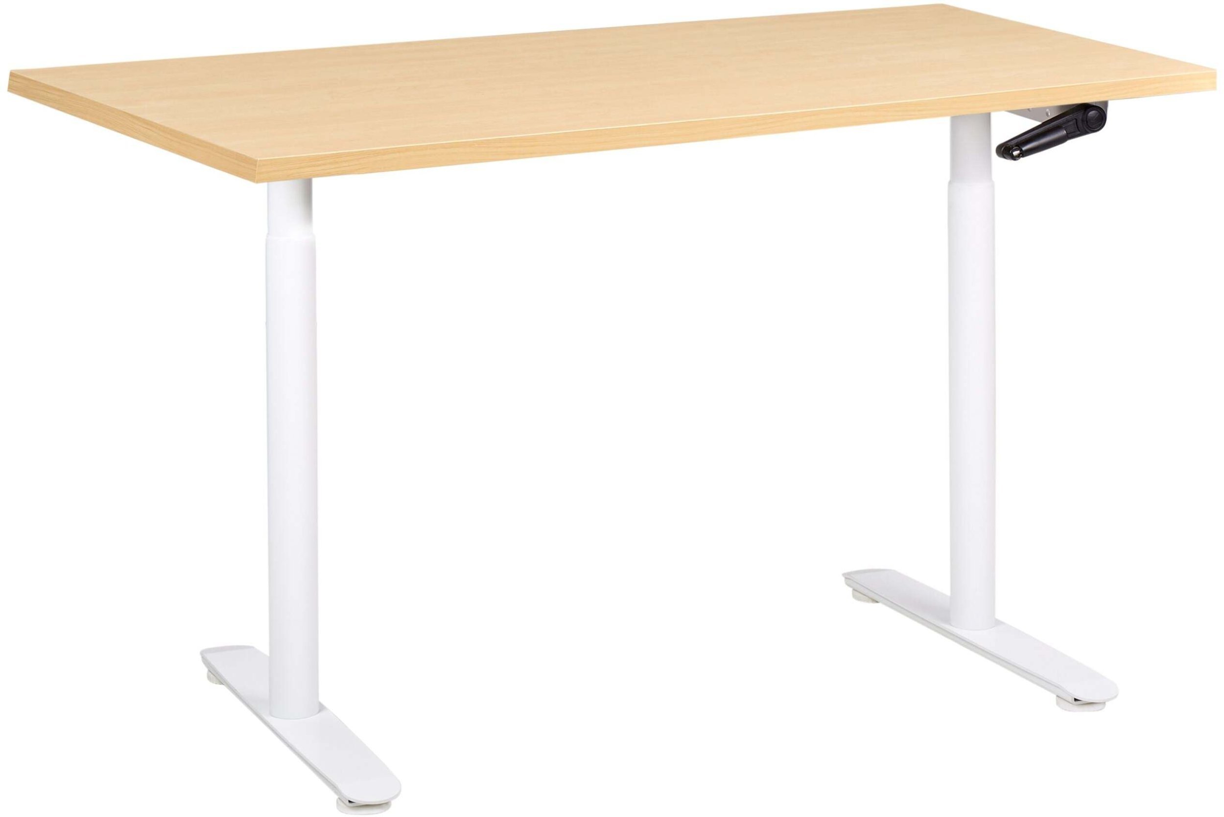BELIANI Biurko regulowane manualnie DESTINAS Jasny brąz/ biały 120 cm 60 cm