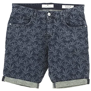 TOM TAILOR Męskie Josh Regular Jeans szorty z tropikalnym nadrukiem 1019613, 23280 - Navy White Agave Design, 30 - Spodenki damskie - miniaturka - grafika 1