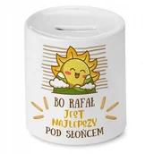 Skarbonki - Skarbonka dla Michała na Urodziny Idealny Prezent z Nadrukiem ze Zdjęciem + Opakowanie na prezent (wzór 03) - miniaturka - grafika 1