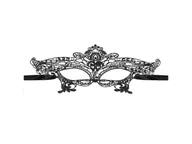 Dodatki do strojów karnawałowych - Maska Motyl koronkowa czarna - 1 szt. - miniaturka - grafika 1