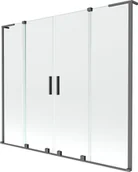 Parawany nawannowe - Mexen Velar L Duo parawan nawannowy 2-skrzydłowy rozsuwany 170 x 150 cm, transparent, gun metal - 896-170-003-02-95 - miniaturka - grafika 1