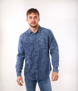 Jeansowa koszula męska regular w CARL 8001 INDIGO-XXL - Koszule męskie - miniaturka - grafika 1