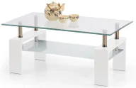 Inne meble do salonu - Nowoczesna Ława Biały Szklana Połysk E5-D87 - miniaturka - grafika 1
