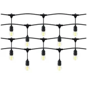 Lampy ogrodowe - Girlanda oświetleniowa 5m (5 opraw) + 5 żarówek LED 1W E27 3000K - miniaturka - grafika 1