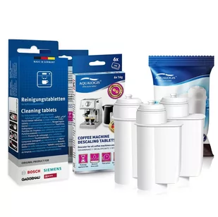 Zestaw Bosch, Filtr Aqualogis AL-Inte 3szt, Tabletki Czyszczęce Siemens TZ80001, Decalc 6szt - Akcesoria i części do ekspresów do kawy - miniaturka - grafika 1