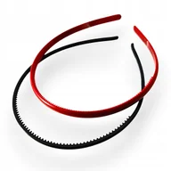 Ozdoby do włosów - Opaska do włosów Zestaw Czerwona Czarna Z ząbkami - miniaturka - grafika 1