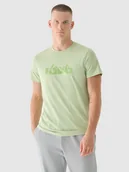 Koszulki męskie - 4F T-shirt regular z nadrukiem męski - oliwkowy S - miniaturka - grafika 1