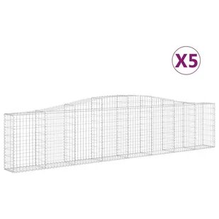 VIDAXL Kosze gabionowe, 5 szt, 400x30x80/100 cm, galwanizowane żelazo - Ogrodzenia - miniaturka - grafika 3