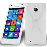 Etui i futerały do telefonów - Nokia Cadorabo - TPU X-line Style Silikon Hülle für Lumia 850 - Case Cover Schutzhülle Bumper in HALB-TRANSPARENT - miniaturka - grafika 1