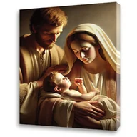 Ikony i obrazy sakralne - Obraz religijny na płótnie Święta Rodzina - miniaturka - grafika 1