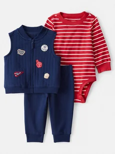 carter's 3-częściowy zestaw w kolorze granatowo-czerwonym - Bluzy i sweterki niemowlęce - miniaturka - grafika 1