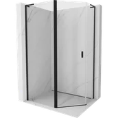Kabiny prysznicowe - Mexen Mist L kabina prysznicowa pięciokątna asymetryczna uchylna 100 x 90 cm, transparent, czarna - 8A8L-100-090-70-00 - miniaturka - grafika 1
