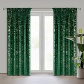 Zasłony - Zasłona gotowa na taśmie Doris 140 x 270 cm ciemnozielony - miniaturka - grafika 1