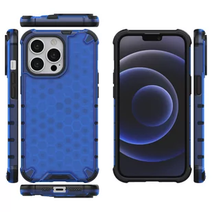 Honeycomb etui pancerny pokrowiec z żelową ramką iPhone 13 Pro niebieski - Etui i futerały do telefonów - miniaturka - grafika 2
