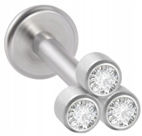 LABRET Kolczyk z Cyrkoniami SS316L