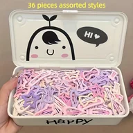 Ozdoby do włosów - TEMU Zestaw 36 świetnych klipsów do włosów z gradientem, zawierających wzory w kształcie gwiazdy w pastelowych kolorach, takich jak różowy, - miniaturka - grafika 1