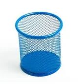 Artykuły biurowe - LEVIATAN  Kubek na długopisy siatka granatowy - miniaturka - grafika 1