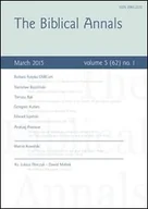 Religia i religioznawstwo - The Biblical Annals. Volume 5(62)-1 2015 - miniaturka - grafika 1
