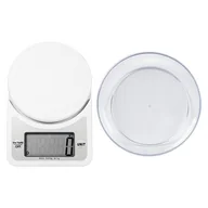 Wagi kuchenne - Waga Kuchenna Elektroniczna Precyzyjna Z Misą Biała LCD Zestaw 1G 5KG - miniaturka - grafika 1