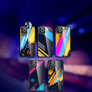 Color Glass Case etui pokrowiec nakładka ze szkła hartowanego z osłoną na aparat iPhone 11 Pro Max pattern 2 - Etui i futerały do telefonów - miniaturka - grafika 16