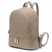 Plecaki - Plecak Dwukomorowy Damski PUCCINI Ze Skóry Ekologicznej Beżowy BML055P-2A - miniaturka - grafika 1