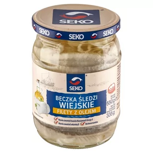 Seko Beczka śledzi Filety z olejem wiejskim 550 g - Konserwy i dania rybne - miniaturka - grafika 1