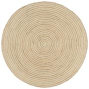 Dywany - vidaXL Dywanik ręcznie wykonany z juty, spiralny wzór, biały, 120 cm - miniaturka - grafika 1