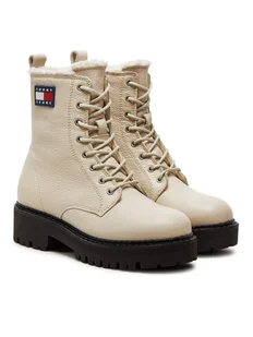 Tommy Jeans Botki Tjw Urban Boot Tumbled EN0EN02317 Beżowy - Botki damskie - miniaturka - grafika 1