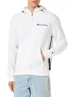 Bluzy męskie - Champion Legacy American Tape-Powerblend polar Half Zip Męska bluza z kapturem, Biały, S - miniaturka - grafika 1