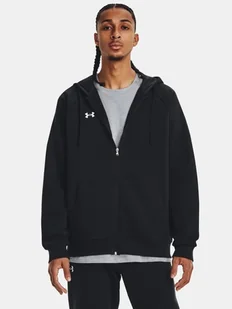 Bluza męska z kapturem rozpinana Rival Fleece Fz Hoodie Under Armour 1379767-001 Czarny - Bluzy męskie - miniaturka - grafika 1