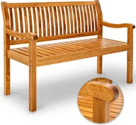 Wyposażenie miejsc publicznych - tillvex® ławka ogrodowa drewno jasnobrązowy 125 cm / 2 - 3 osoby ławka parkowa solidna ławka ogrodowa meble ogrodowe - miniaturka - grafika 1