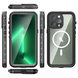 Etui Wodoodporne Alogy IP68 Case z przezroczystym tyłem Pancerna obudowa 360 do MagSafe do Apple iPhone 14 Pro Max - Etui i futerały do telefonów - miniaturka - grafika 2