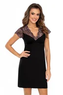 Bielizna nocna - Koszula nocna Larisa czarna XXL - miniaturka - grafika 1