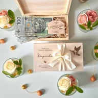 Pamiątka Chrztu Świętego - Szkatułka na pieniądze na Chrzest zestaw z bransoletką - miniaturka - grafika 1