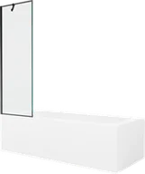 Wanny - Mexen Vega wanna prostokątna 170 x 70 cm z obudową i parawanem 1-skrzydłowym 60 cm, czarny wzór - 550117070X9506007070 - miniaturka - grafika 1