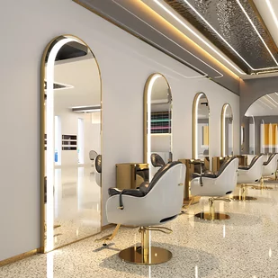 Konsola konsoleta fryzjerska lustro rama aluminiowa LED 180x80 PRO - Meble fryzjerskie - miniaturka - grafika 1