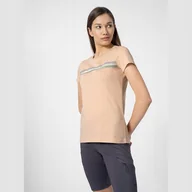 Koszulki i topy damskie - T-Shirt 4F 4FSS23TFTSF275 65S pomarańczowy M - miniaturka - grafika 1