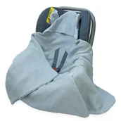 Otulacze - OTULACZ DO FOTELIKA NOSIDEŁKA MUŚLINOWY Z KAPTURKIEM KOCYK Kerstin - miniaturka - grafika 1