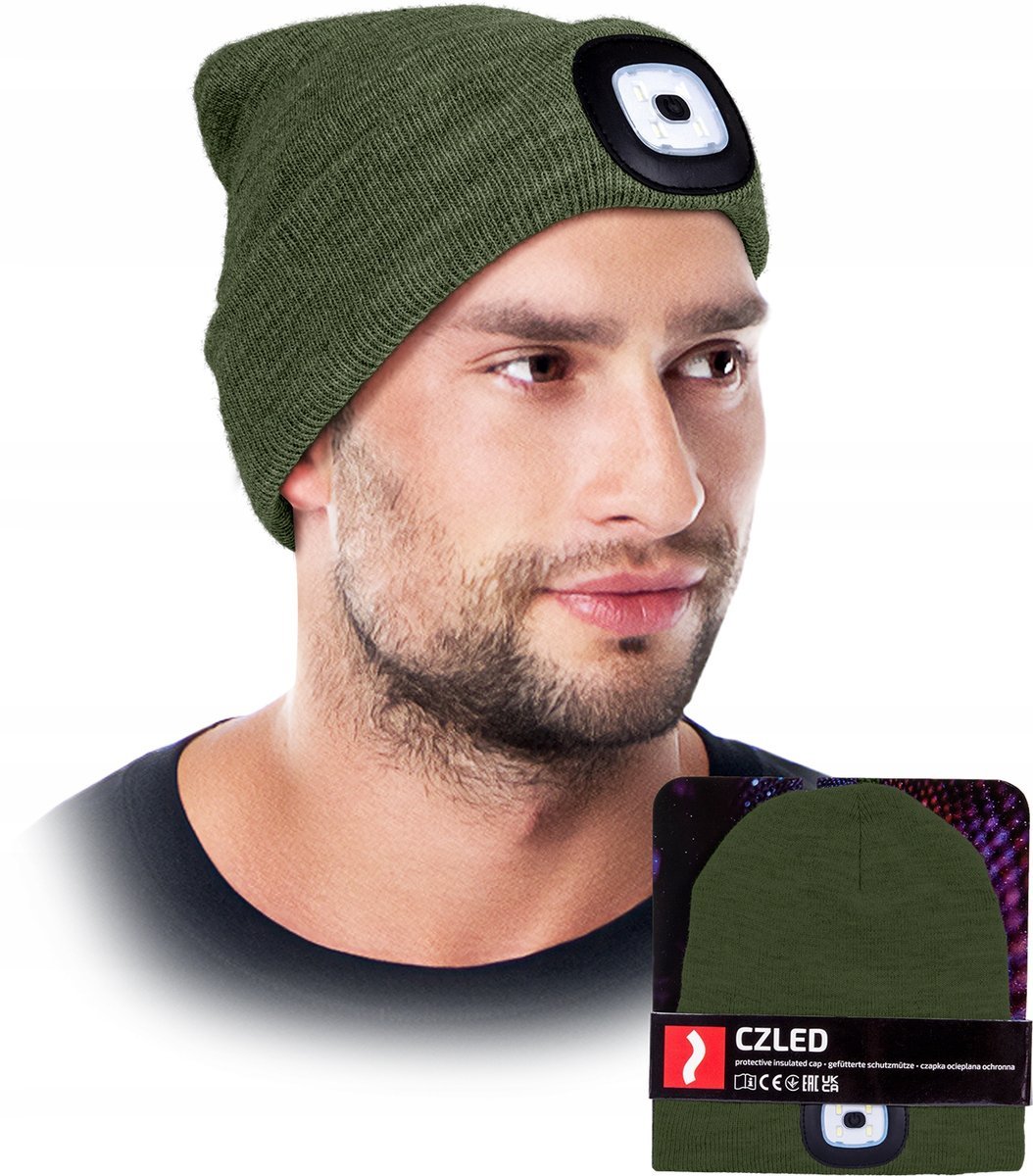 Czapka zimowa z latarką Reis CZLED KHA r. 54-62